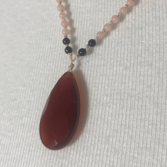 Handcrafted Dainty Bead and Pendant Necklace - Picture 3 of 3